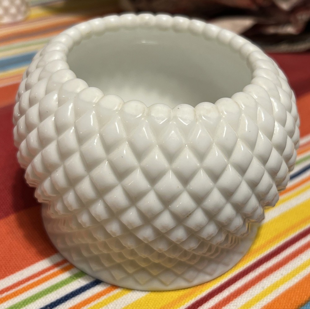 Vintage Westmoreland Milk Glass Hobnail Candy Dish with Votive Holder USA
