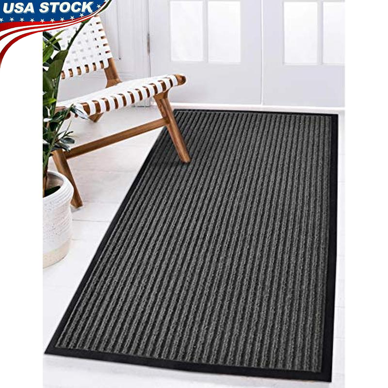 Heavy Duty Rubber Door Mat Waterproof Slip Resistant Indoor Outdoor Easy Clean