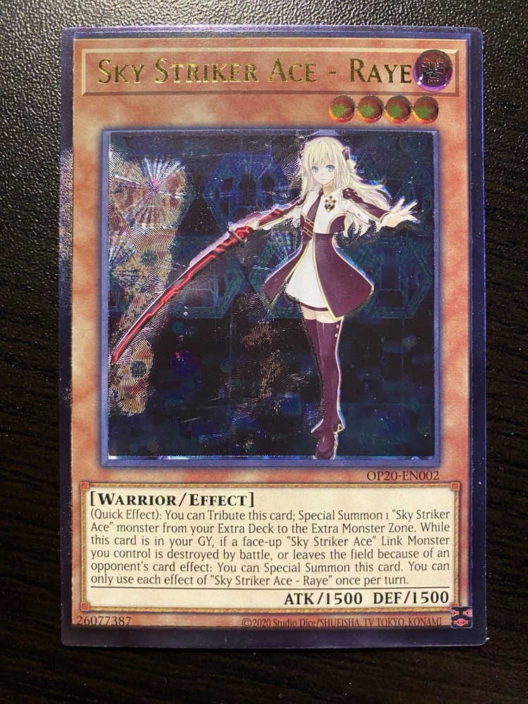 Sky Striker Ace Raye OP20-EN002 Ultimate Rare Light Play YuGiOh Card