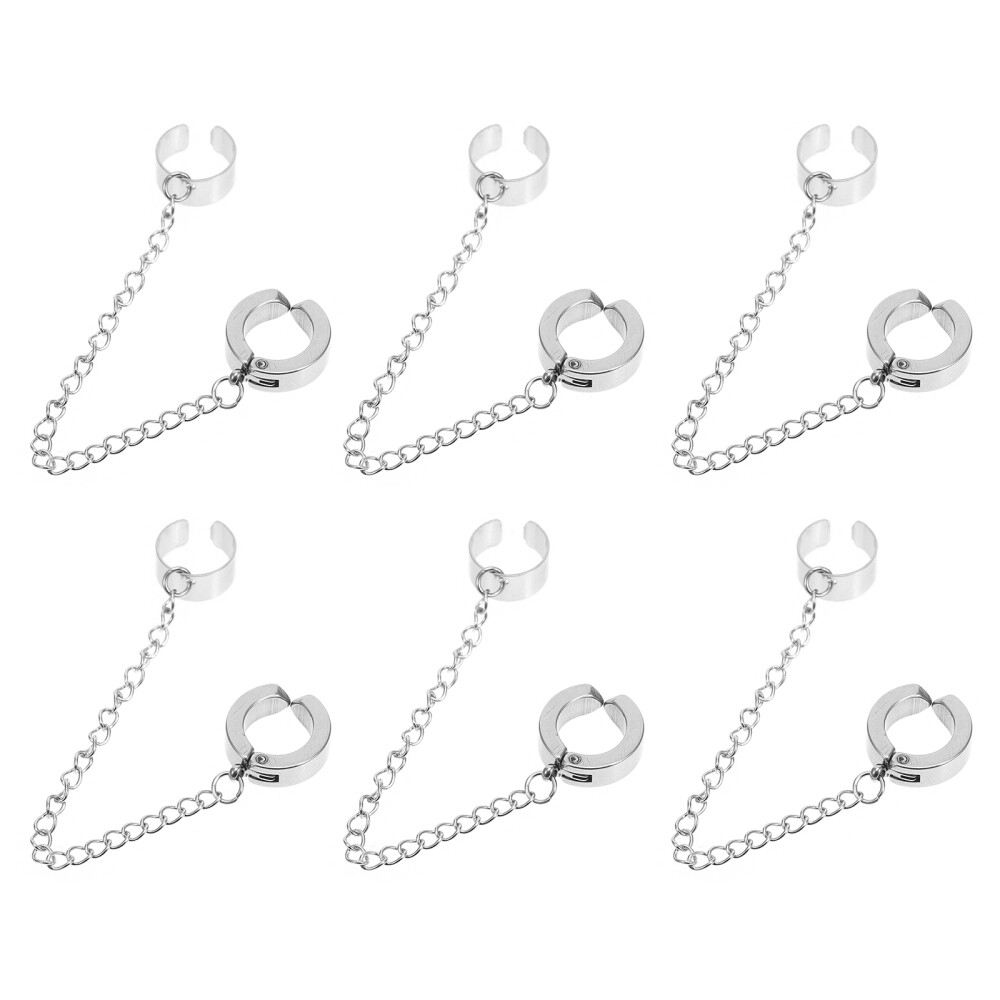 6 Pcs Ear Cuff Chain Earrings with and Dark Wind for Girls Woman