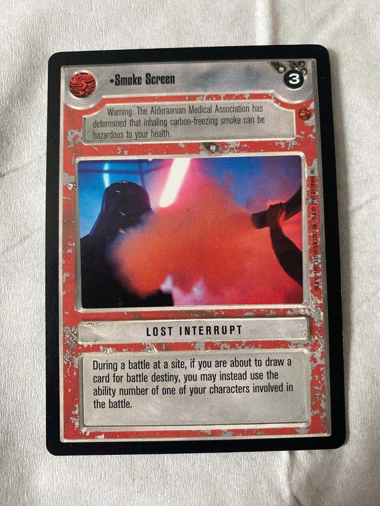 Decipher Star Wars CCG Cloud City Smoke Screen Card Near Mint Condition
