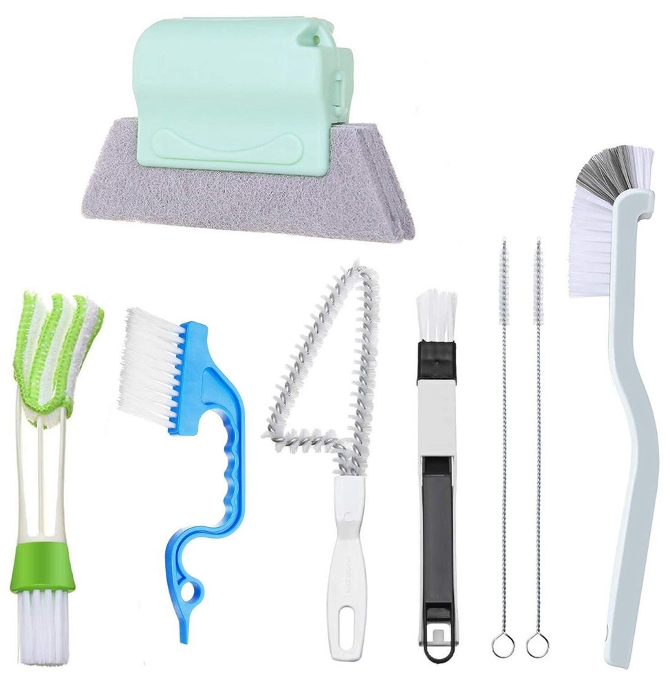 Window And Sliding Door Track Cleaning Brushes Set Window Blind Duster 2in1 Wind