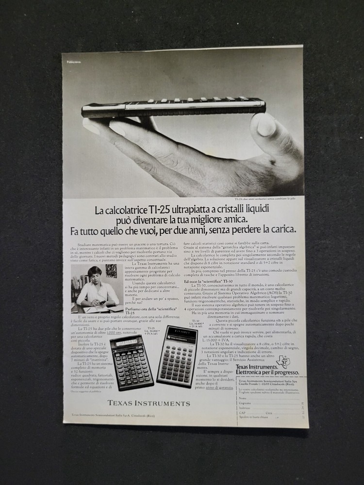 Texas Instruments Clipping Calculator for Advertising Cuts #887