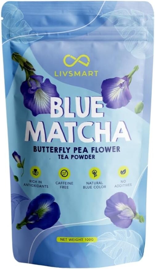 Livsmart Blue Matcha Butterfly Pea Flower Powder 100G Free Global Shipping