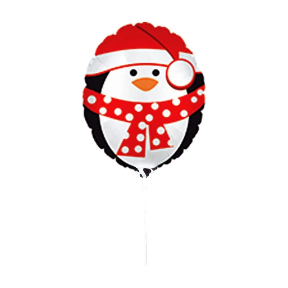 PMU Christmas 9 Inches Mylar Balloon with Pre-inflated Stick