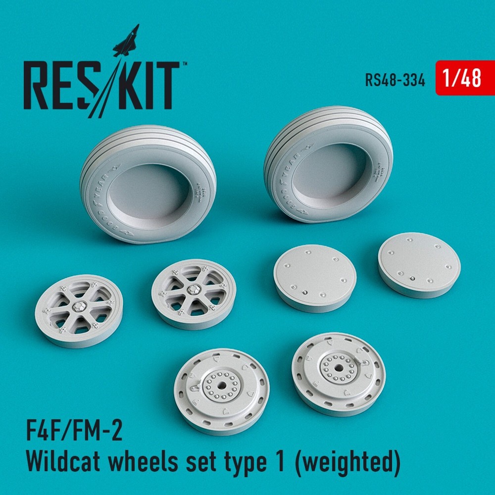 1/48 ResKit RS48-0334 F4F/FM-2 Wildcat Weighted Wheels Type 1
