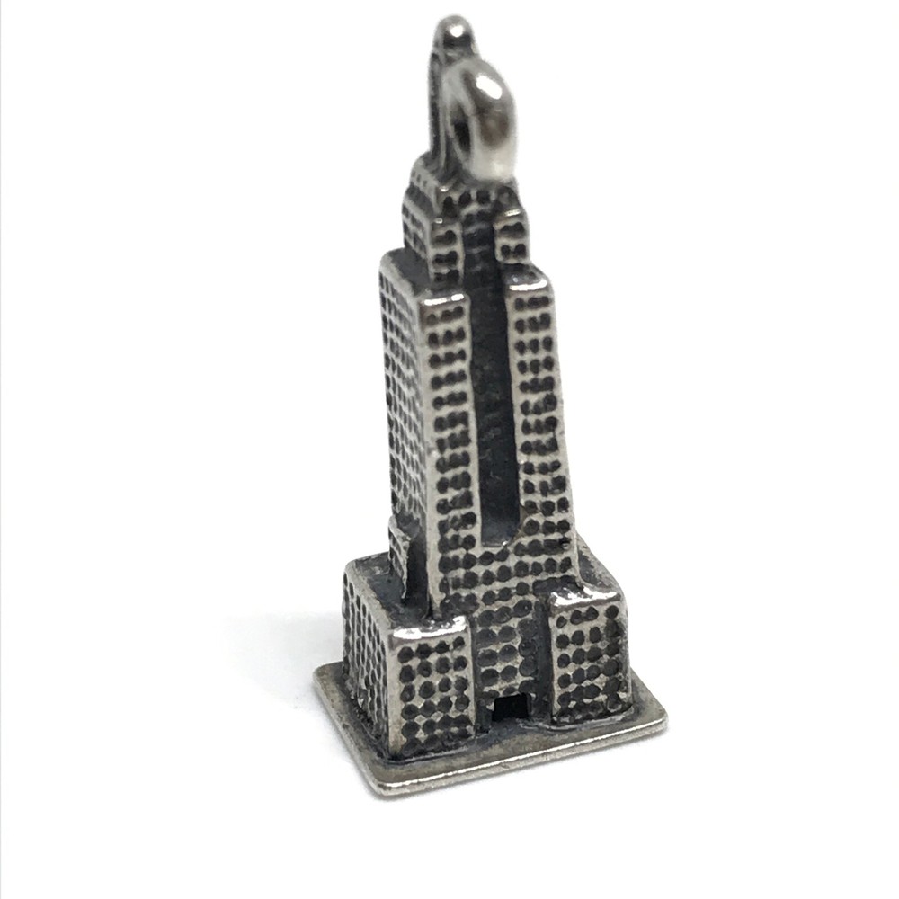Vintage 925 Sterling Silver New York City Empire State Building Charm Pendant