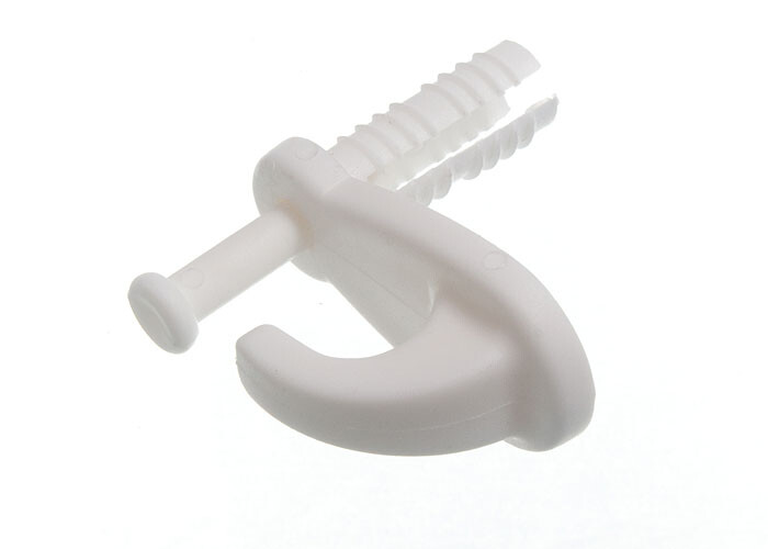 New 4 X Plastic Cavity Wall Hook Clothing Garment Wall Mounted Peg Hanger - Ones