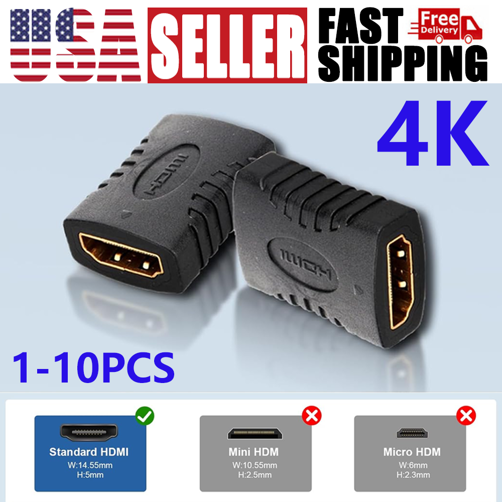1-10PCS HDMI 4k Female to Female Coupler Extender Adapter Cable Connector
