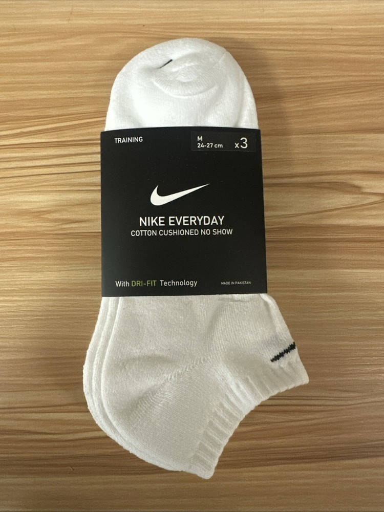 Nike Everyday Cushioned Crew Socks 3-Pack White 38-42 Sport Comfort
