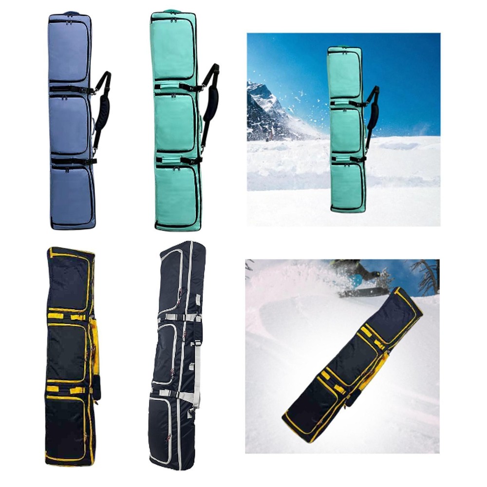 Wheeled Ski and Snowboard Carry Case with Transport Handle and Sleeve