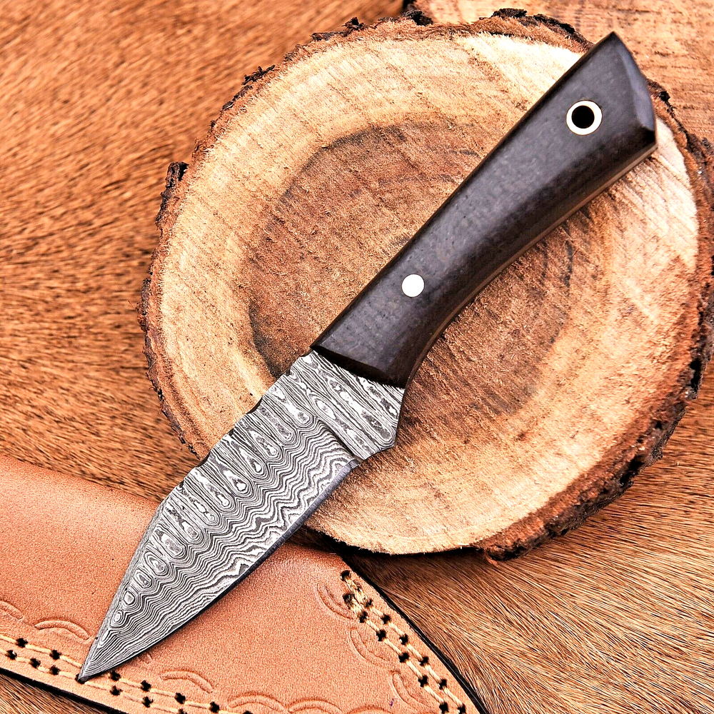 Custom Made Hand Forged Damascus Steel Blade Skinner Hunting Knife 2920