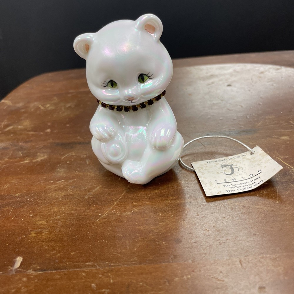 Vintage Fenton July Birthday Bear Glass Figurine