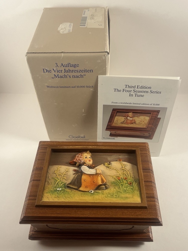 Goebel Hummel Anri Reuge Music Box In Tune Four Seasons Ltd Ed 04805/10000 1987
