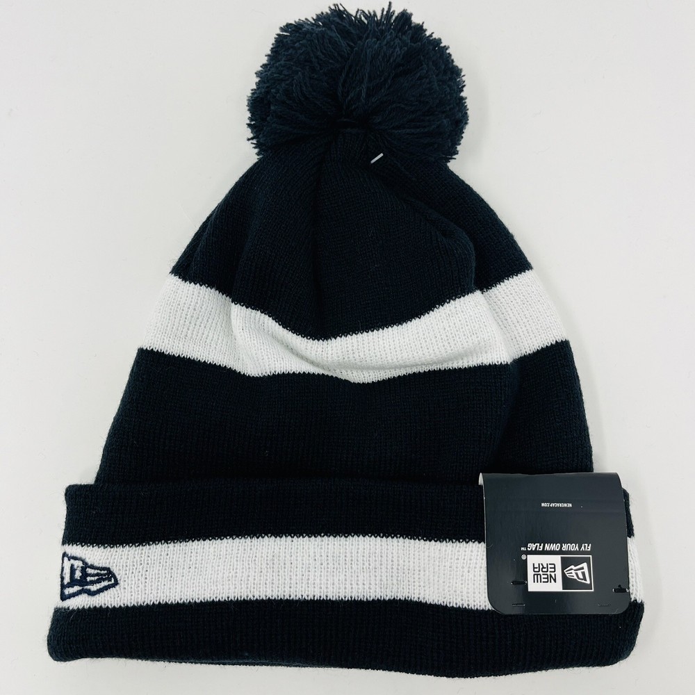 New Era Mens Striped Winter Hat Cap Beanie Pom Toboggan Seasonal Snow Outdoors