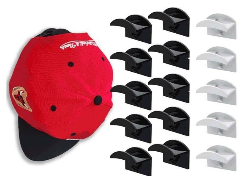 Double Hook Wall-Mounted Cap Rack for Floating Hat Display-image