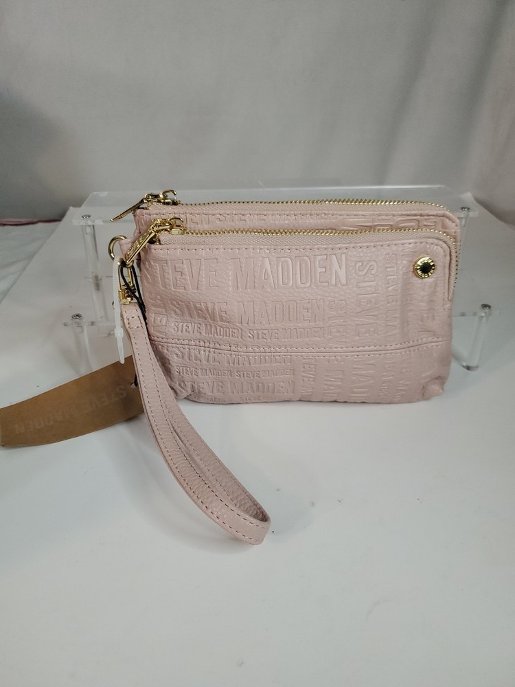 Steve Madden Wallet Wristlet Pale Pink NWT Double Zip Closure