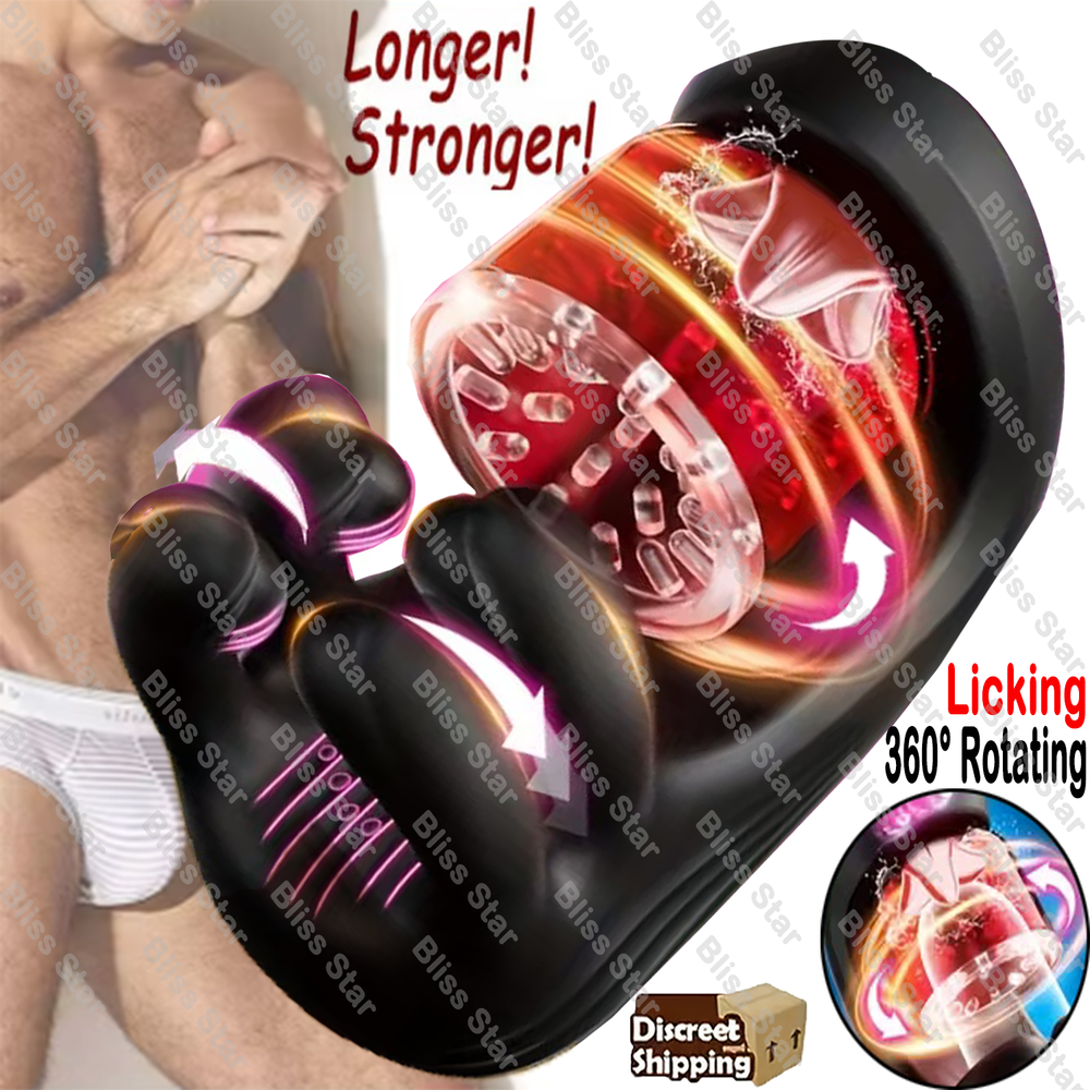 Male Masturbator Penis Training Vibrator Glans Massager Tapping Stroker Sex Toys