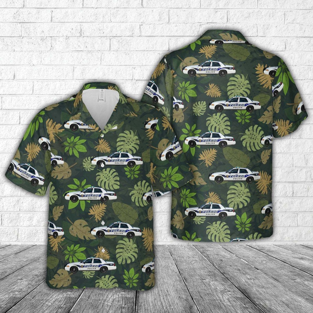 Toledo Police Department Unit 439 Ford Crown Victoria Hawaiian Shirt