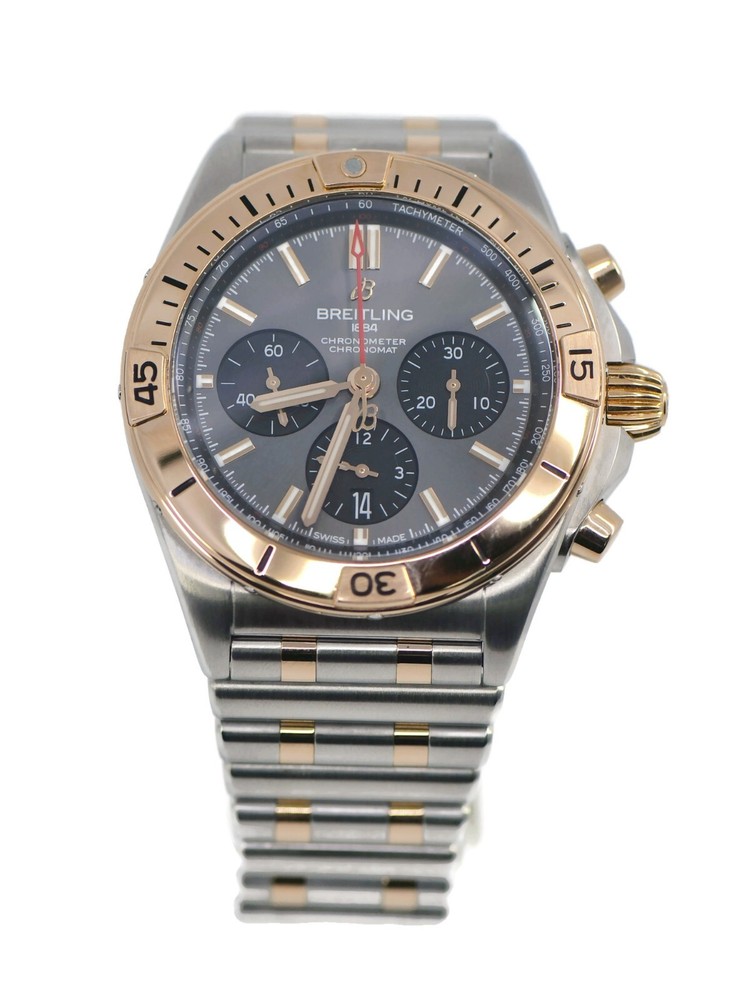 Breitling Chronomat B01 18K Gold Stainless Steel Men's Watch UB0134