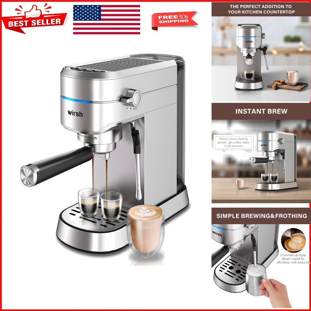 Pro 20 Bar Espresso Machine with 42oz Tank for Barista-Quality Brews  