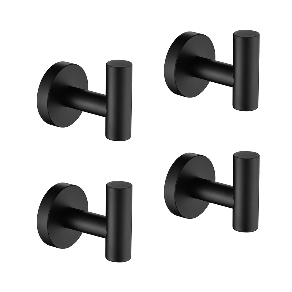 4-Pack Stainless Steel Towel/Coat Hooks - Wall-Mounted for Bathroom Bedroom