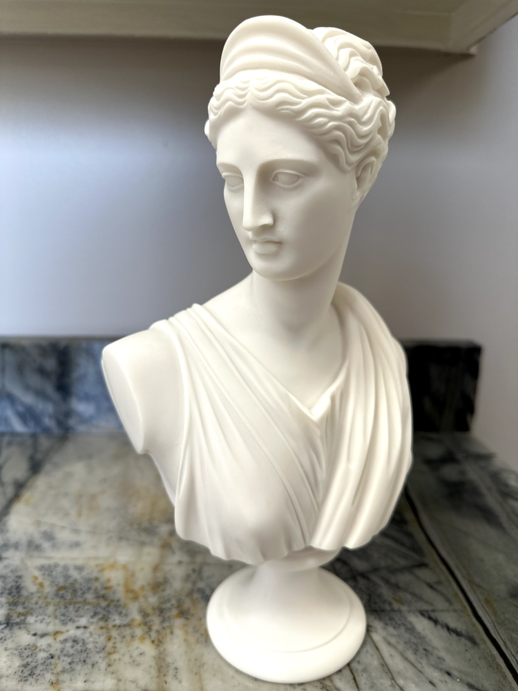 ARTEMIS DIANA Bust Head Greek Roman Goddess Statue 12.2”