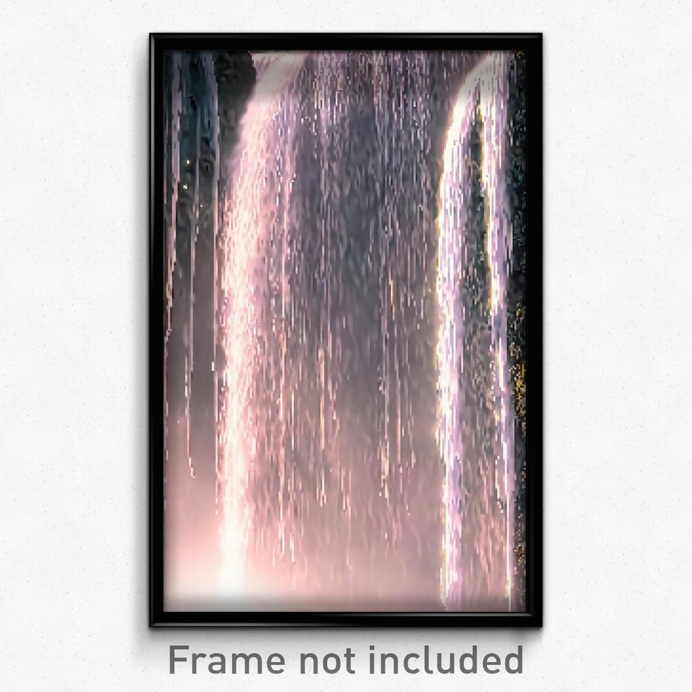 8-Bit Psychedelic Pixel Art Poster - Glaring Cascade Video Game Print