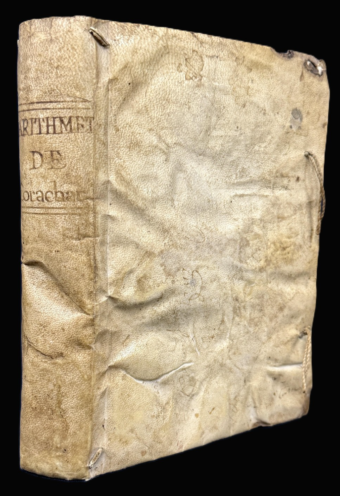 1715 ARITHMETICA DEMONSTRADA THEORICO-PRACTICA, CORACHÁN, ORIGINAL VELLUM BINDNG