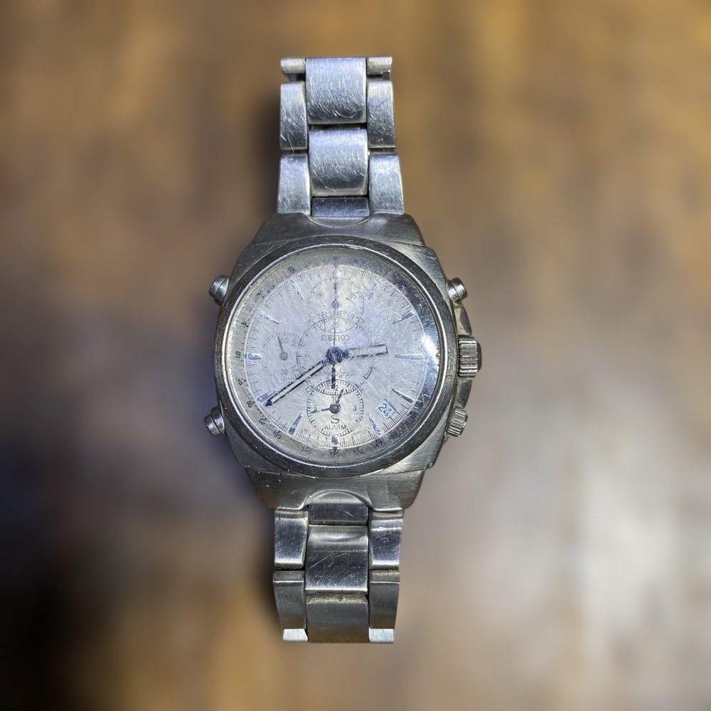 Seiko Silver Stainless Steel Chronograph Mens Watch