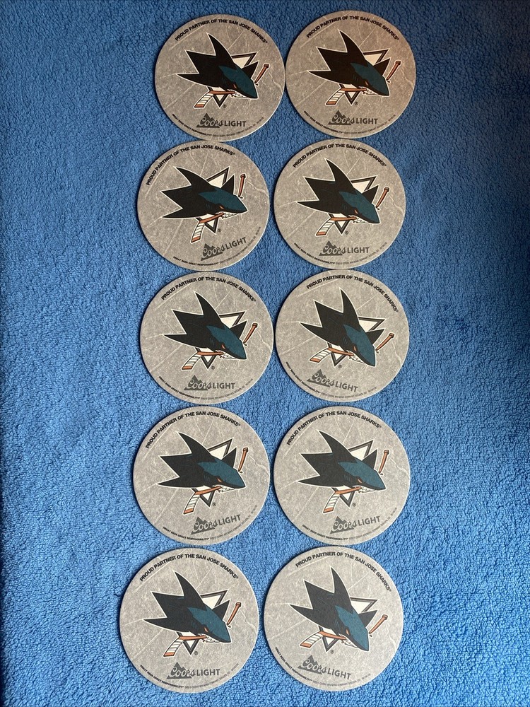 Lot Of 10 - San Jose Sharks Coasters Coors Light Sponsored NEW