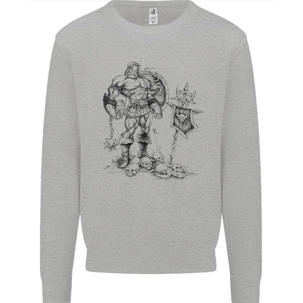 Viking Warrior Skull Thor Odin Valhalla MMA Mens Sweatshirt Jumper