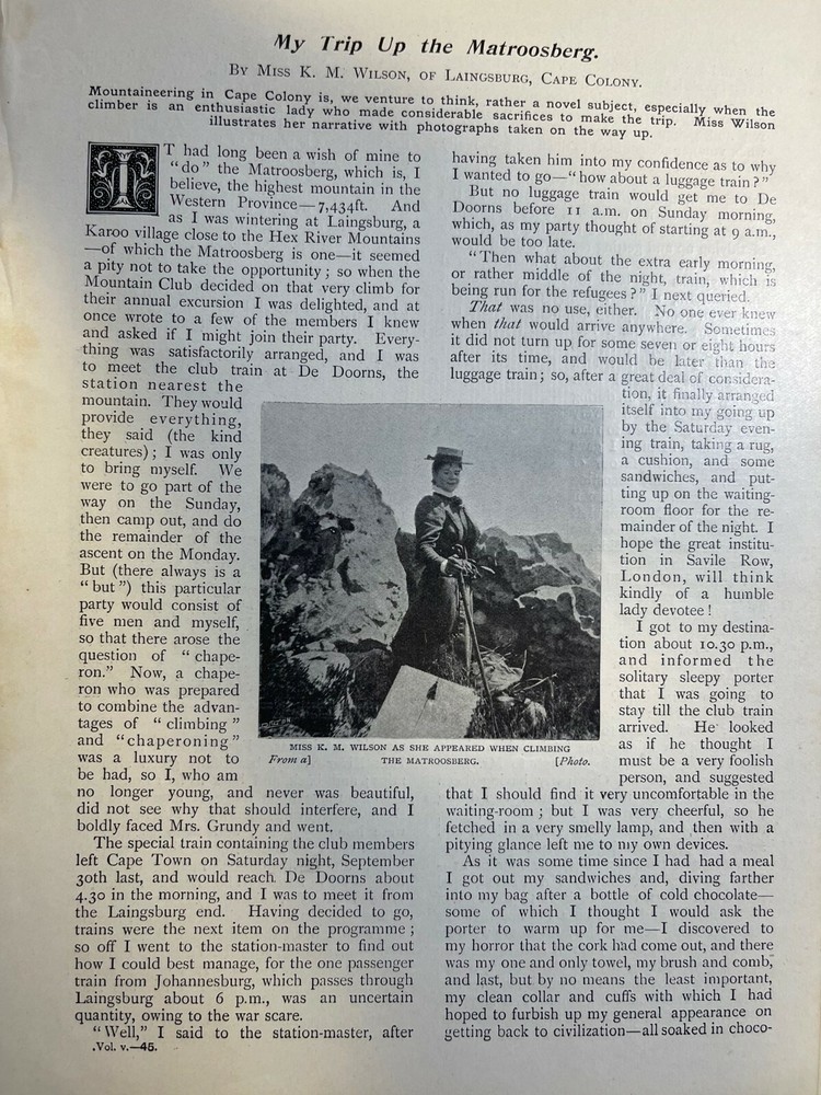 1900 K. M. Wilson Climbing Matroosberg Cape Colony South Africa