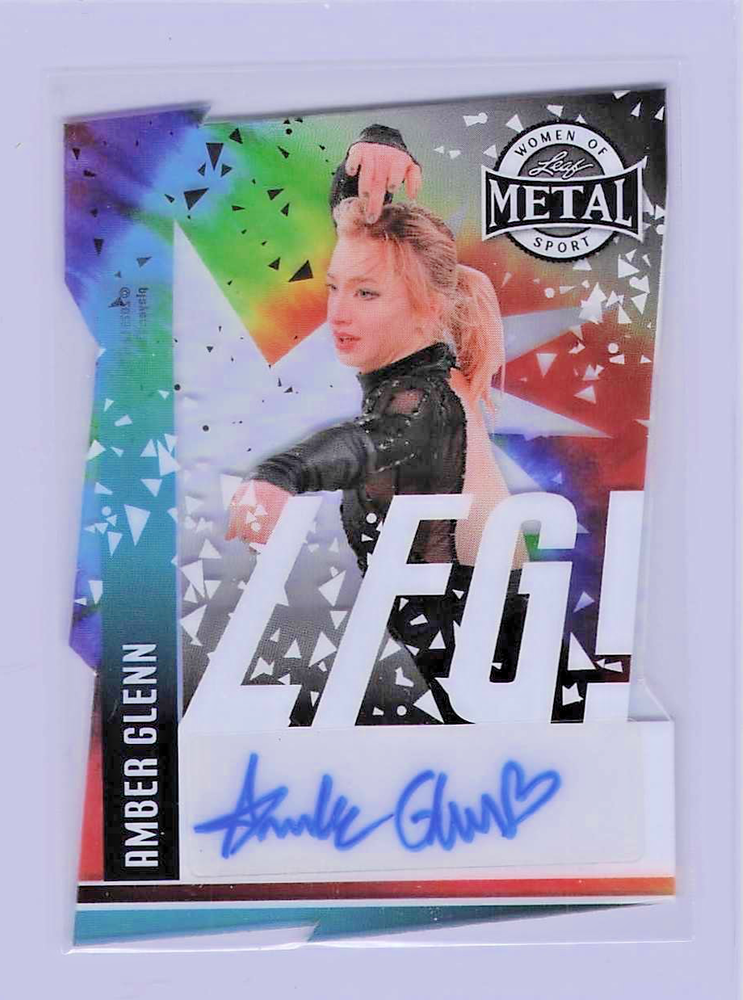 2025 Leaf Metal Women of Sport ⛸️ Amber Glenn Die Cut LFG Tie Dye SSP /4