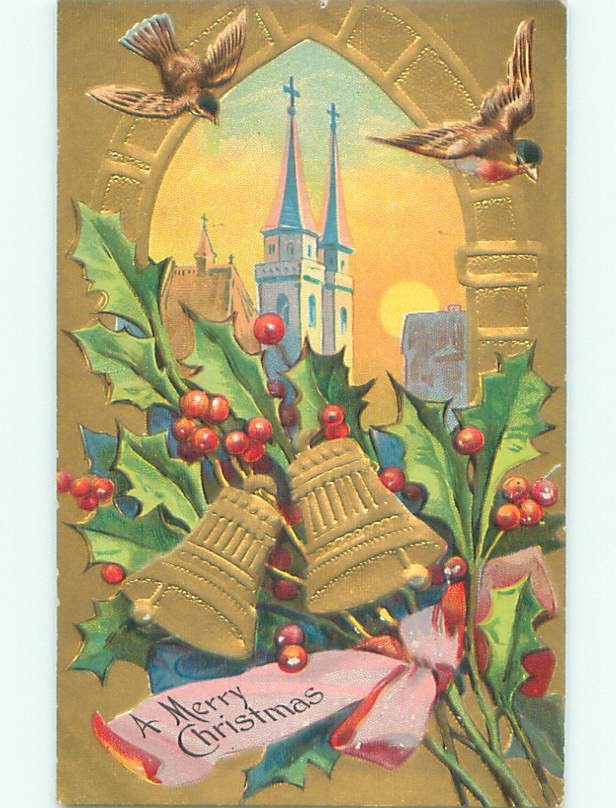 Divided-Back CHRISTMAS BIRDS SCENE Pretty Postcard : make an offer W8572