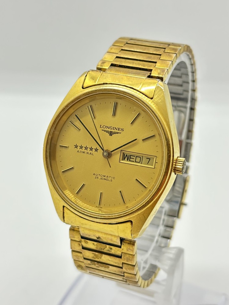 Longines Admiral 5 Star Automatic Mens Watch Day Date L7.634.2 Exc+3 Condition