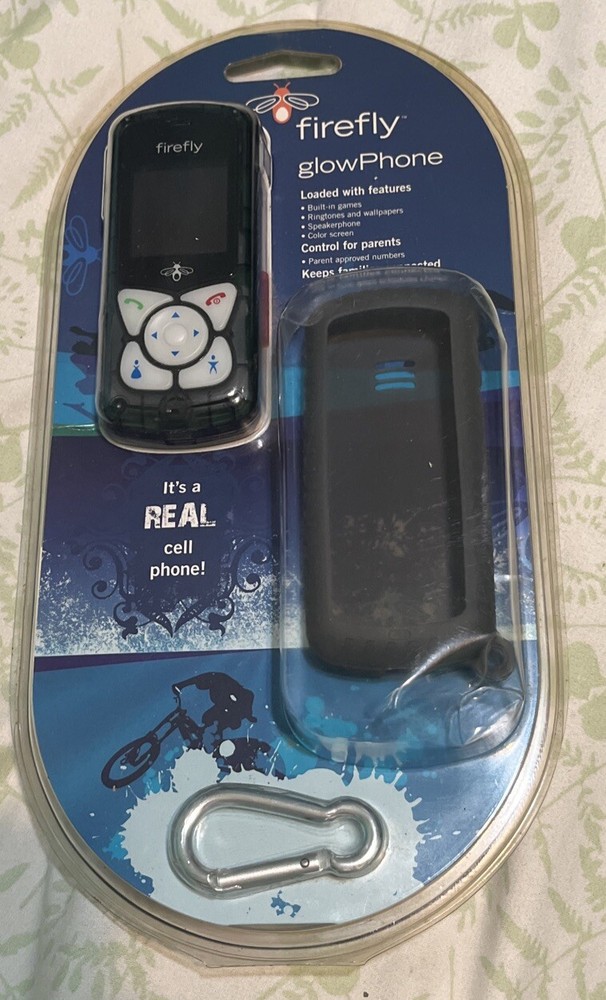 Firefly Glow Phone Mobile Phone For Kids Cellular New Sealed Clear Black Rare