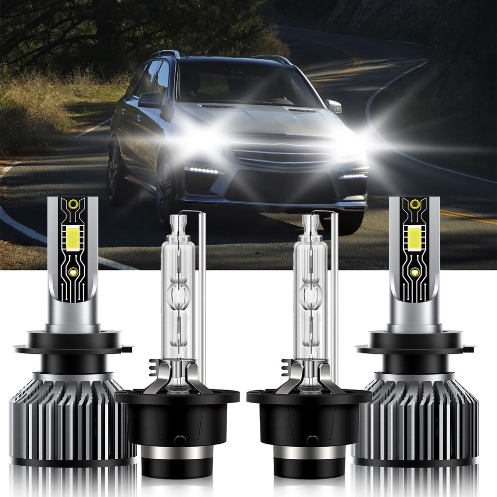 For Mercedes-Benz ML63 AMG 2007-2007 4Pcs H7 D2S LED HID Headlight Lamps Bulb