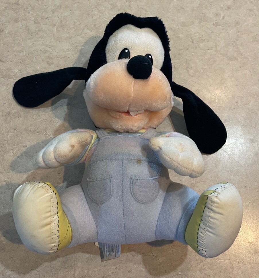 Vintage 1986 Disney Hasbro Softies Baby Goofy 10.5 Inch Plush Toy