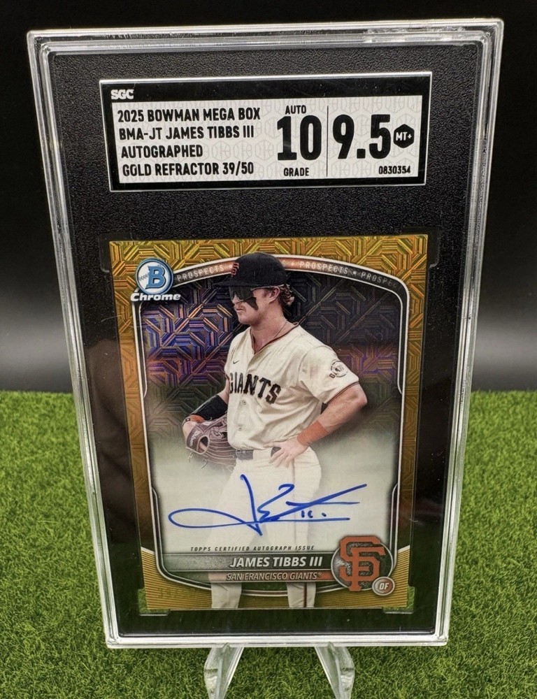 2025 Bowman - Mega Box Auto James Tibbs III Gold Mojo Refractor /50 SGC 10/9.5