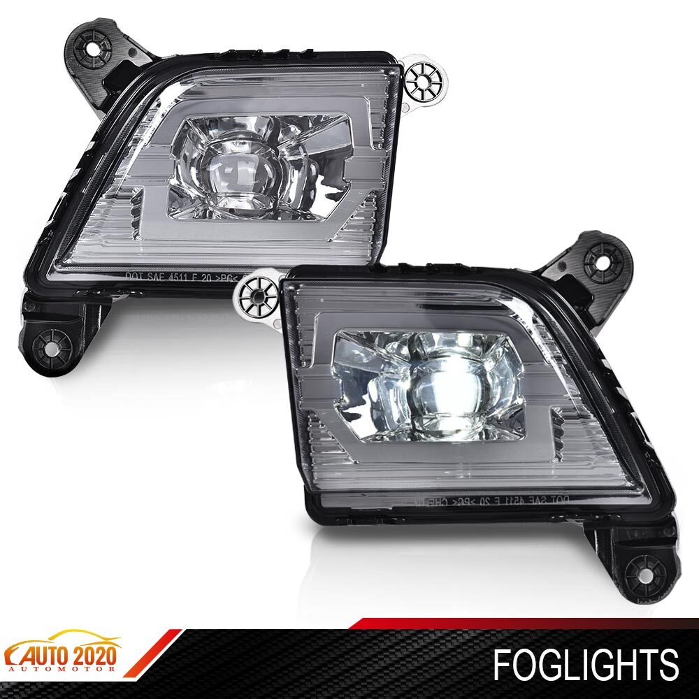 Fit For 2019-2021 Chevrolet Silverado 1500 Smoke LED DRL Fog Lights Lamp 1 Pair