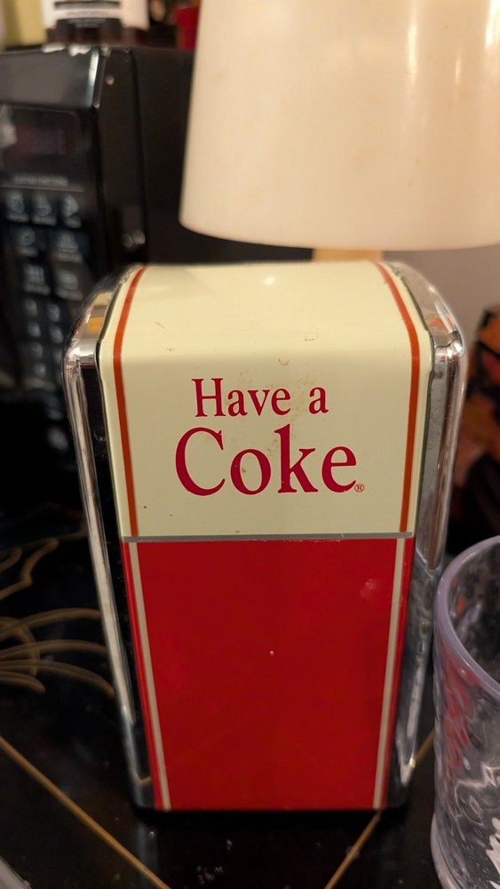 1992 Vintage Coca Cola Napkin Dispenser Holder with Have A Coke Design