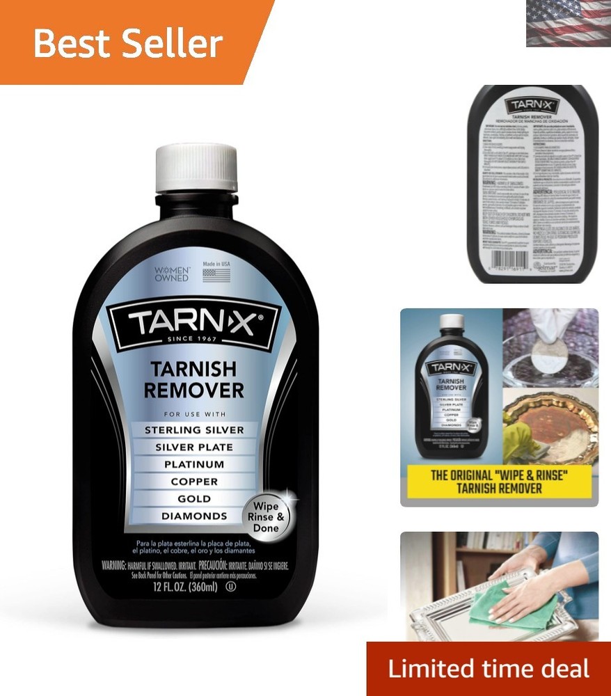 12 oz Tarnish Remover for Jewelry & Fine Metals - Safe & Effective Multi-Use Solution