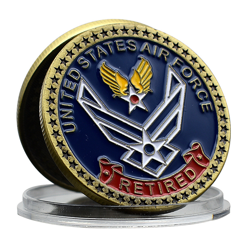 Excellent force Us coin medal retired integrity service copper challenge air