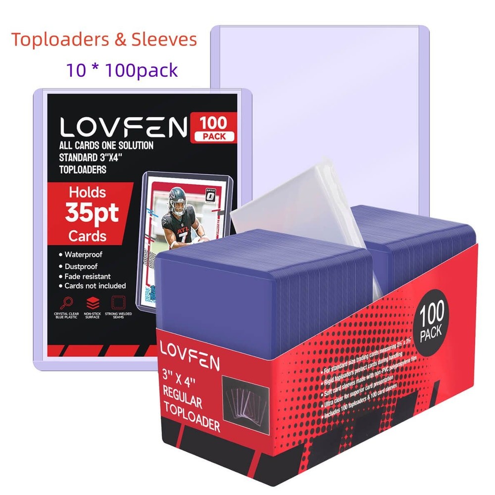 1000CT 3x4 Toploaders & 1000pcs Penny Sleeves For 35pt Trading Cards Holders