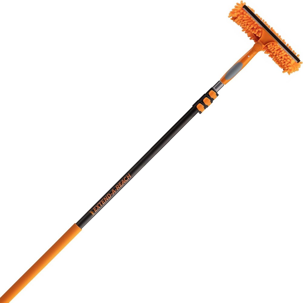 Window Cleaning Tool & Window Washer Squeegee with Telescopic Extension Pole