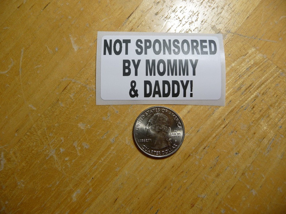 Unsponsored Mommy & Daddy Sticker Decal - Bulk Pack 1-50