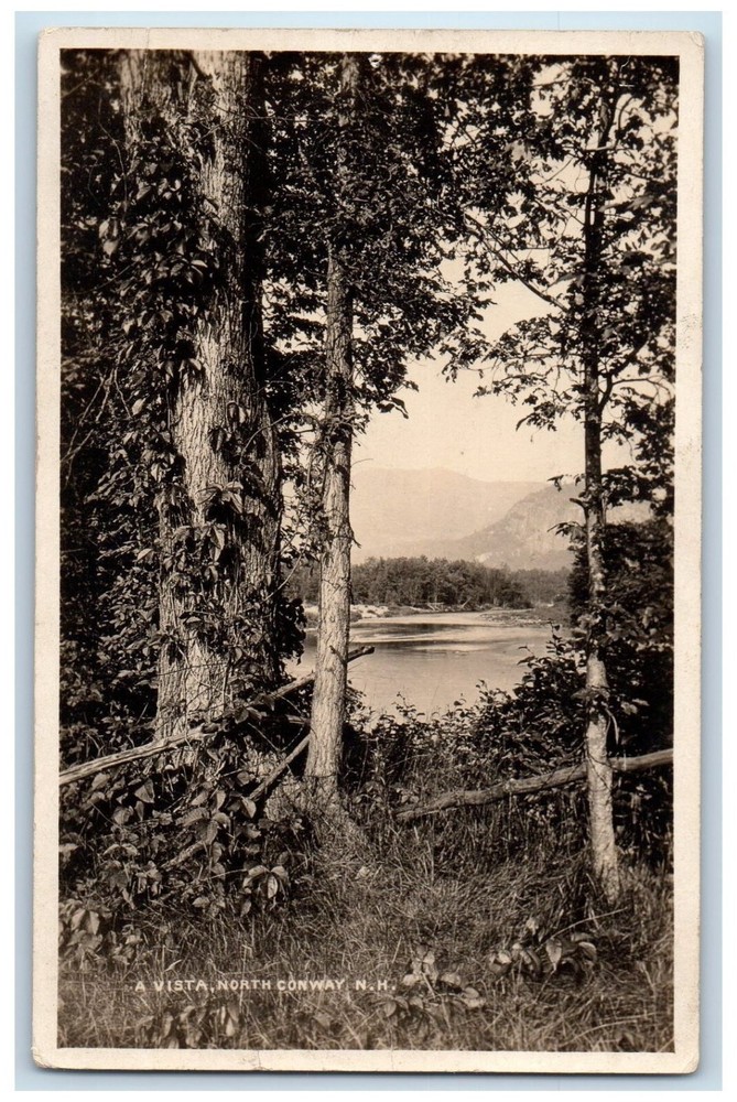 c1910's A Vista River Scene North Conway New Hampshire NH RPPC Photo Postcard