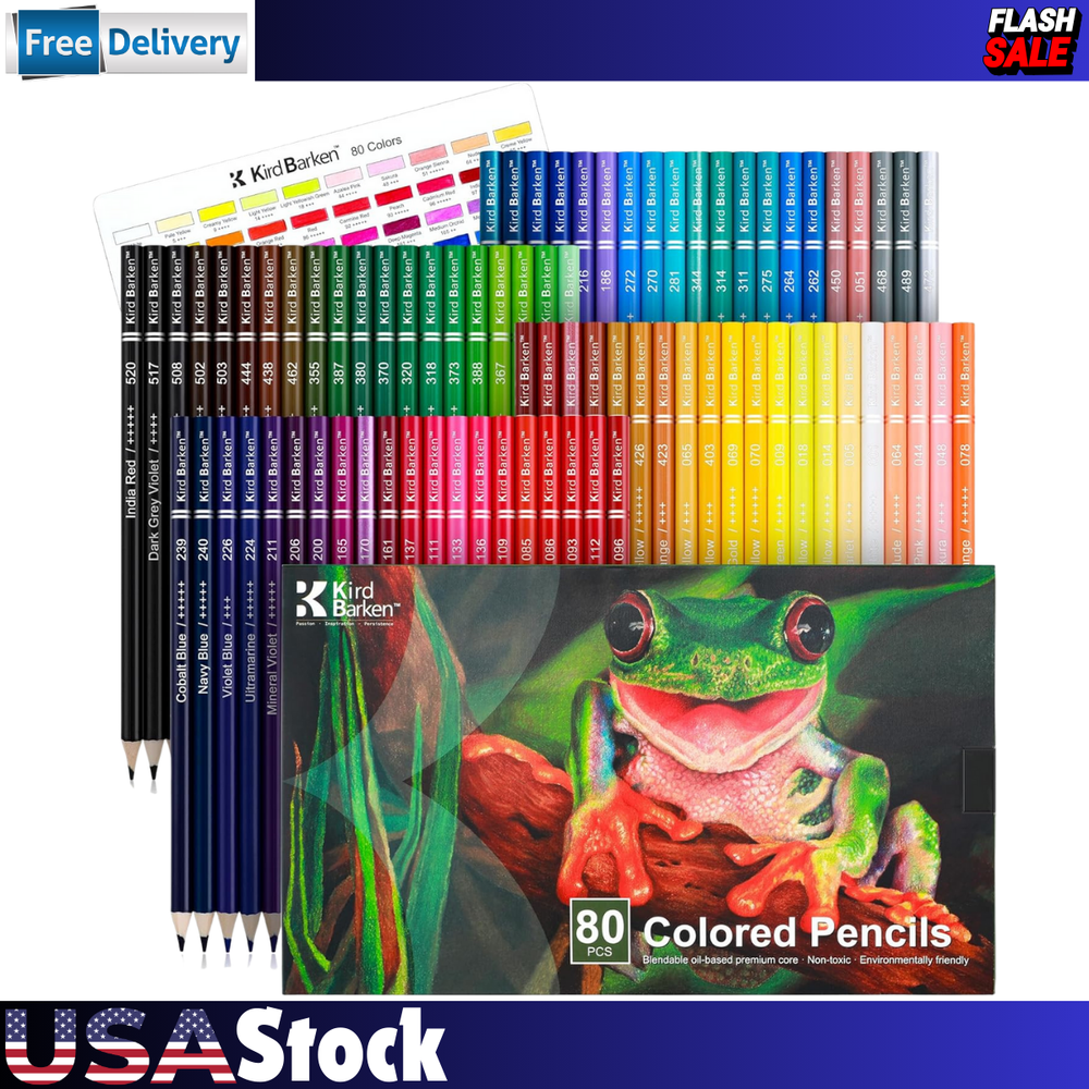 80 Colored Pencils, Soft Core Color Pencil Set for Adult Coloring Books Artist