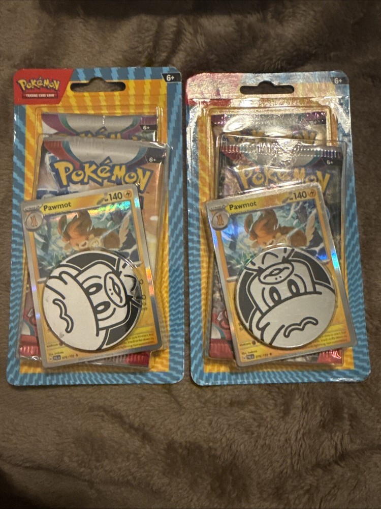 2 Pokemon Pawmot TCG 4 Booster Packs & Metallic Coin Pokémon